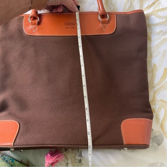 ECLETTICA tote.  Great stitching in handles.  Fits laptop.  Used once. - Picture 12 of 14